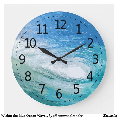 Within The Blue Ocean Waves Artwork Wall Clock Zazzle Ocean