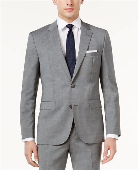 Hugo Boss HUGO Men's Slim-Fit Medium Gray Pinstripe Suit & Reviews ...