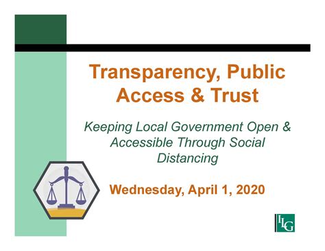 Transparency Public Access And Trust Institute For Local Government