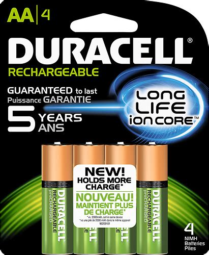 Best Buy: Duracell Rechargeable AA Batteries (4-Pack) LONG LIFE ION CORE AA 4CT