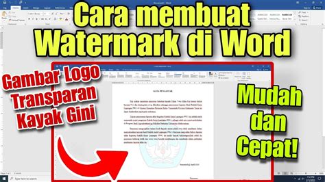 Cara Membuat Watermark Di Word Untuk Skripsi Makalah Laporan Dll