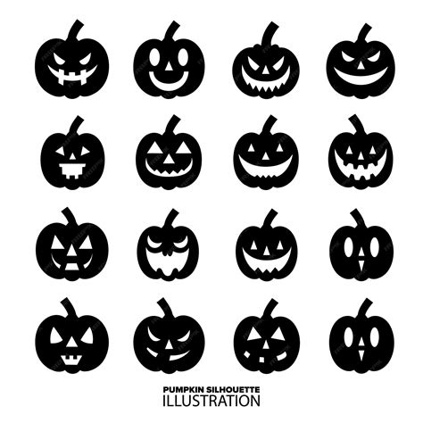 Premium Vector Pumpkin Vector Art Halloween Collection Of Spooky Black Horror Pumpkin