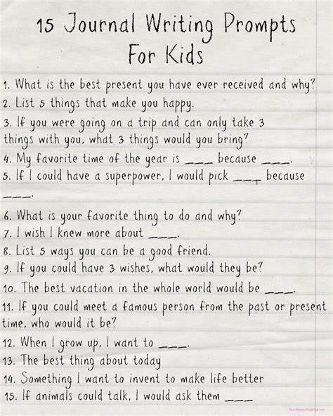 Grade 2 Journal Prompts