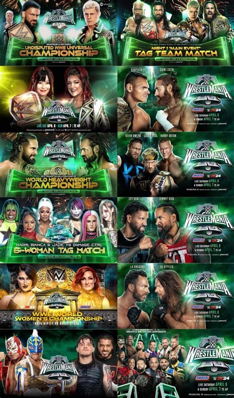 Official Wrestlemania 40 Card Rwwe