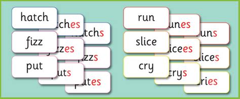 Phase 6 S And Es Suffix Matching Cards Free Early Years Primary