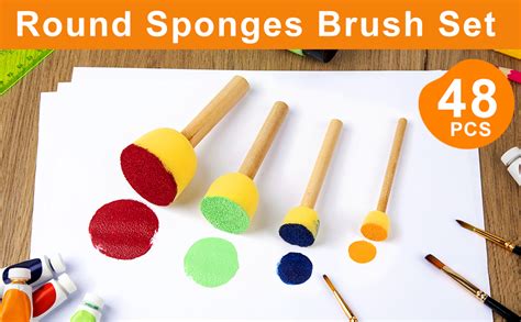 Amazon Pieces Round Sponges Brush Set Round Sponge Brushes For