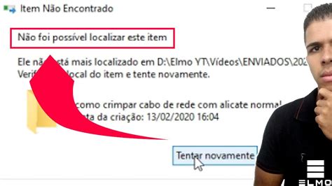 Como resolver o erro Não foi possível localizar este item Elmo YouTube