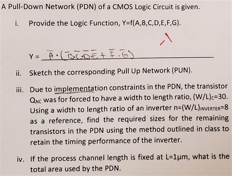 Solved A Pull Down Network PDN Of A CMOS Logic Circuit Is Chegg