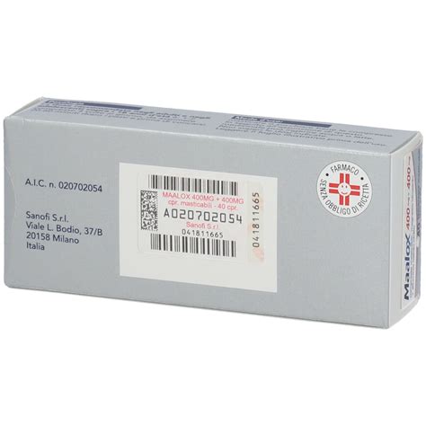 Maalox 400 400 MG contro acidità di stomaco occasionale 40 cpr 40 pz