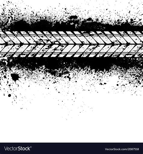 Tire Track On Ink Blots Royalty Free Vector Image