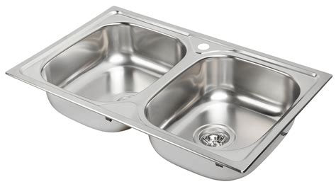 Fregadero 2 Senos De Acero Inox Rectangular DELINIA Porto 50x80 Cm