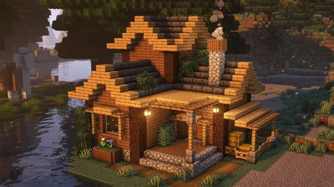 Minecraft How To Build A Cozy Spruce Cabin Tutorial Youtube