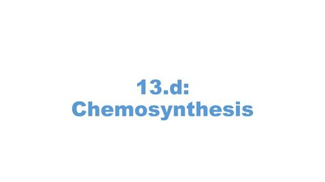 Chemosynthesis Formula