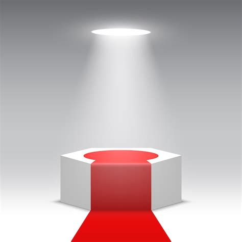 Premium Vector Stage For Awards Ceremony White Podium With Red