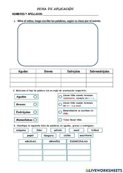 Clases De Palabras Online Pdf Worksheet Live Worksheets