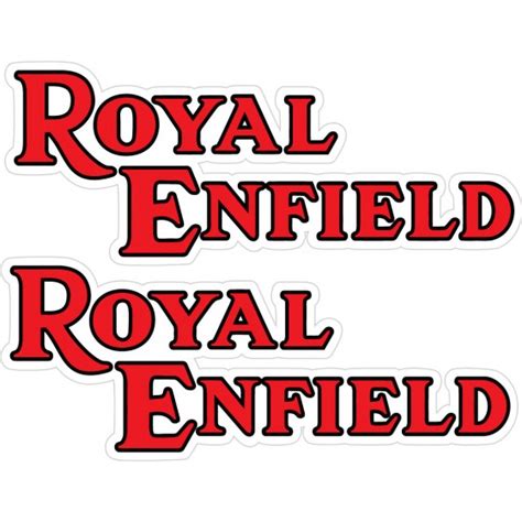 Royal Enfield Logo Text Red Stickers Decals 2x Decalshouse