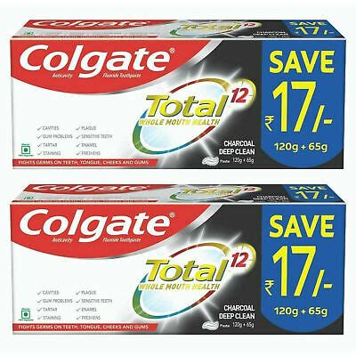 Colgate Total Whole Mouth Health Anticavity Charcoal Toothpaste Pack Of