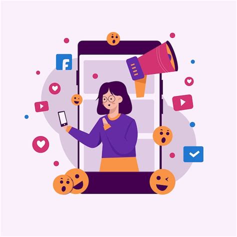 Social Media Marketing Mobile Phone Concept Free Vector