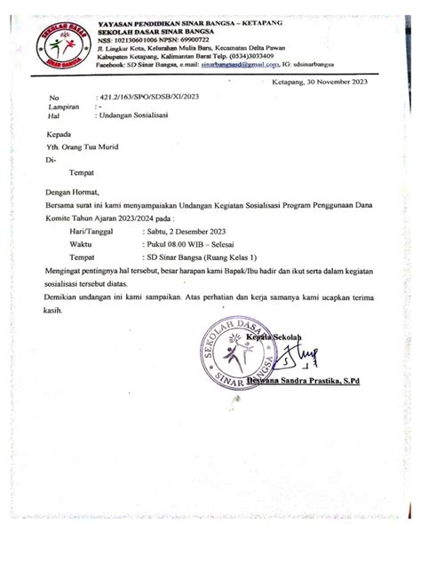 Surat Pemberitahuan Sosialisasi Pdf