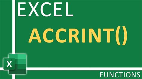 How To Use Excel ACCRINT Function Tutorial An Excel Tutorial For