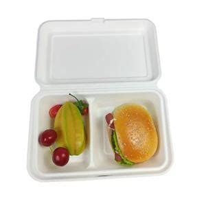 Supply Sugarcane Bagasse Pulp Box Biodegradable Clamshell Meal Box