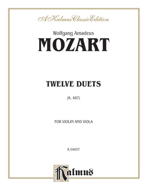 Twelve Duets K 487 String Duo Book Wolfgang Amadeus Mozart Sheet