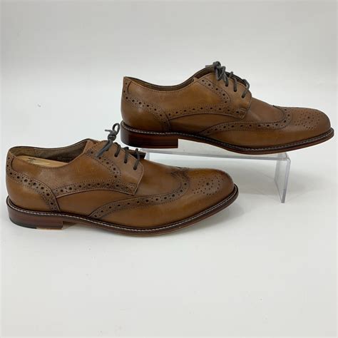 Joseph Abboud Dress Shoes Mens 9w Brown Leather Wingtip Oxford Business Casual Ebay