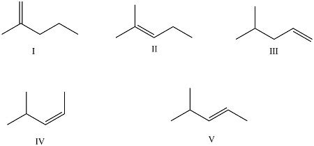 Rank The Stability Of The Alkenes Below Mentioned From Most Stable To