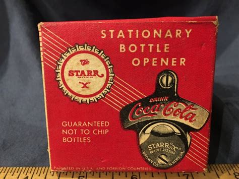 Coca Cola In Box Starr X Stationary Bottle Opener 1950s Original