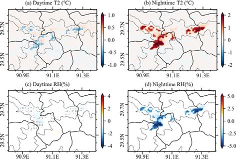 Spatial Distribution Of Differences In Meteorological Elements Between