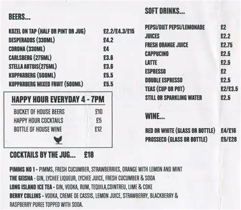 The Chicken Box Menu, Menu for The Chicken Box, Shoreditch, London ...