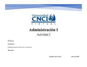 Proyecto Modular Administracion 1 UNIVERSIDAD CNCI Proyecto Modular