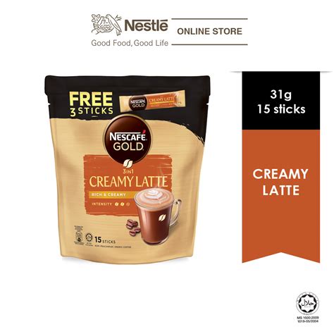 NESCAFE GOLD Creamy Latte 15 Sticks 31g Each FREE 3 Sticks