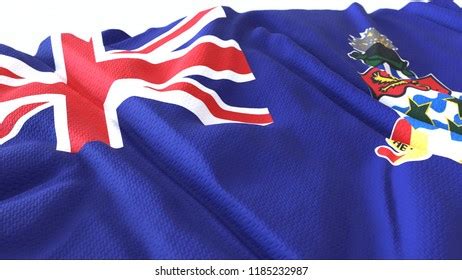 3d Render Realistic Wavy Flag Cayman Stock Illustration 1185232987