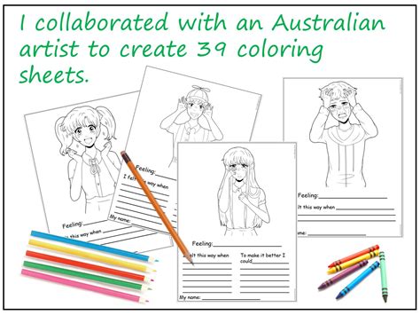 Anime Emotion Coloring Worksheets For Social Emotional Skills