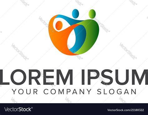 People Helpful Support Logo Teamwork Royalty Free Vector