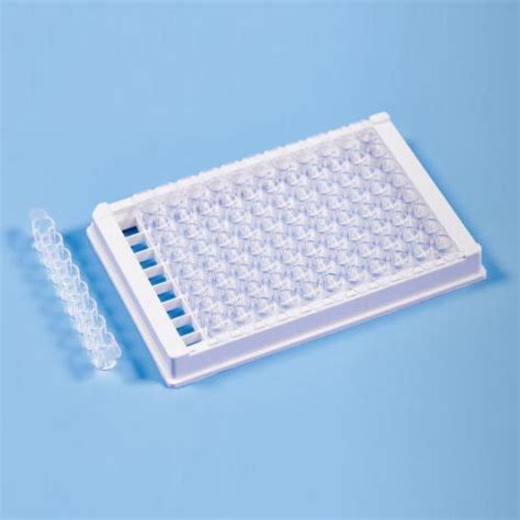 0 2ml Transparent 8 Strips Detachable White Frame 96 Well Microplate