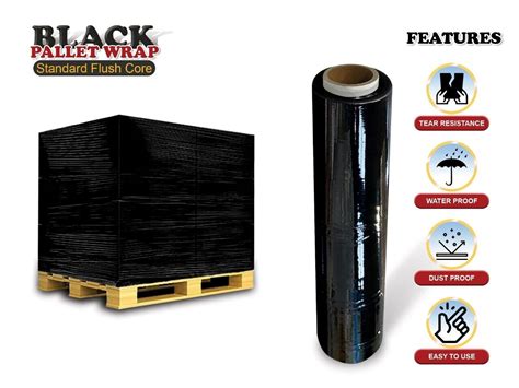 X Strong Rolls Black Pallet Stretch Shrink Wrap Parcel Packing Cling