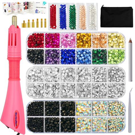 Amazon.com: Hotfix Rhinestones Applicator with 5200 Pcs Hot Fix ...