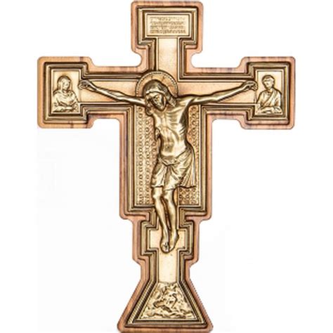 Croce Giotto In Legno Ulivo E Metallo Bronzato Artesacrashop