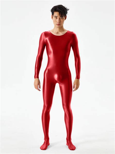 Sexy Men Full Body Bodysuit High Elasitc Clubwear Sheer Smooth Pants