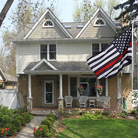 Thin Red Line American Flag Embroidered Stars And Sewn Stripes Black