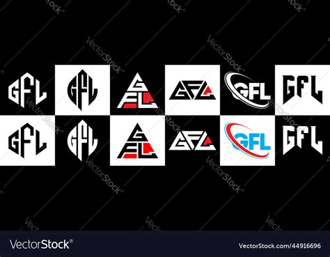 Gfl letter logo design in six style polygon Vector Image