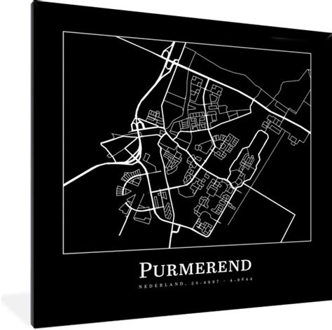 Fotolijst Incl Poster Plattegrond Purmerend Kaart Stadskaart