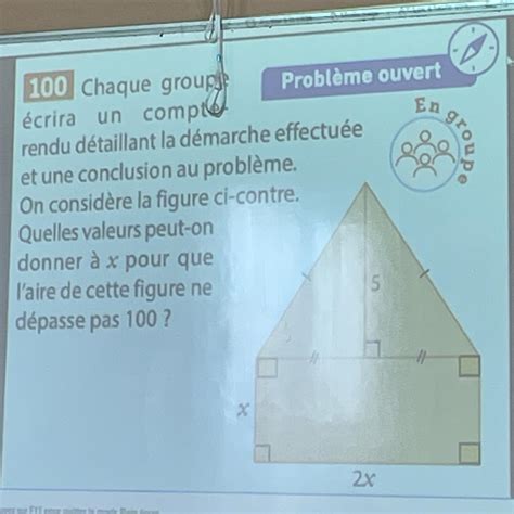 100 Chaque group écrira un compte rendu détaillant la démarche