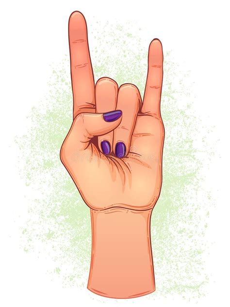 Signo De Rock And Roll Ilustraci N Dibujada A Mano De La Mano Humana