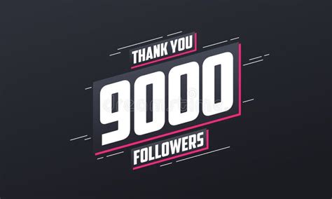 Thank You 9000 Followers Design Template Social Network Number