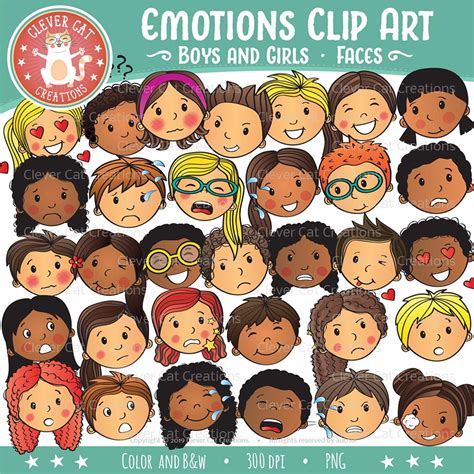 Emotions Faces Clip Art Made By Teachers