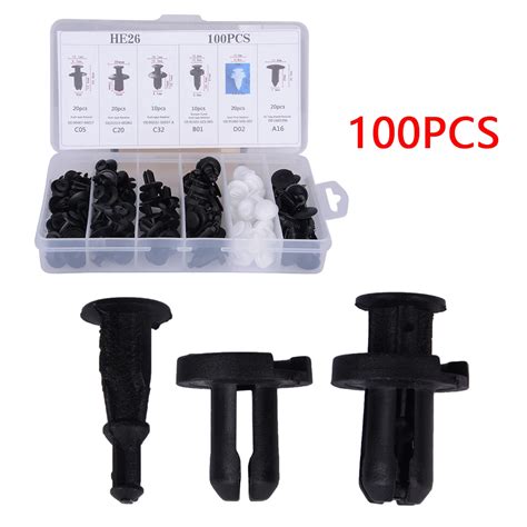 Dewtreetali Universal 100pcs Car Body Plastic Push Pin Rivet Fasteners