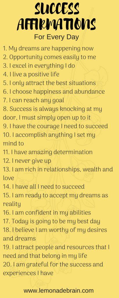 Affirmations for Success - Lemonade Brain